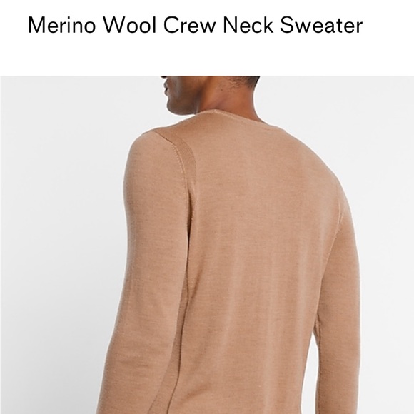 Nwt - express merino wool crew neck sweater size xxl color camel - Picture 8 of 10